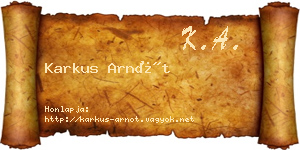 Karkus Arnót névjegykártya